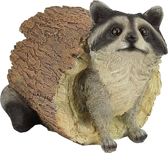 Design Toscano Bandit the Raccoon Indoor/Outdoor Garden Animal Statue, 10 Inch Long, Cast Stone Resin, Full Color Finish by GreenHaven Gardens