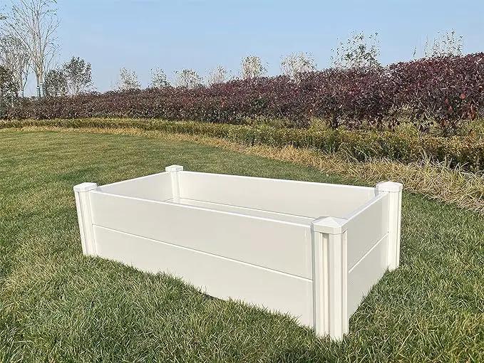 4' x 2' Vinyl Raised Garden Bed Screwless Planter Box for Gardening, Whelping Pen and More by GreenHaven Gardens