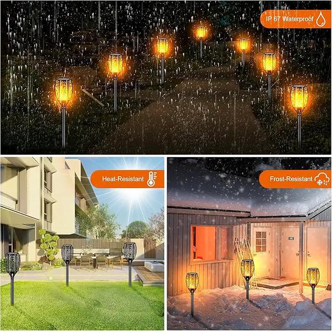 Solar Lights Outdoor Waterproof 96 LED, Upgraded 43" Outdoor Lights, Solar Torch Light with Flickering Flame, Led Lights for Garden Decor, Patio, Yard, Pathway, 2Pack by GreenHaven Gardens