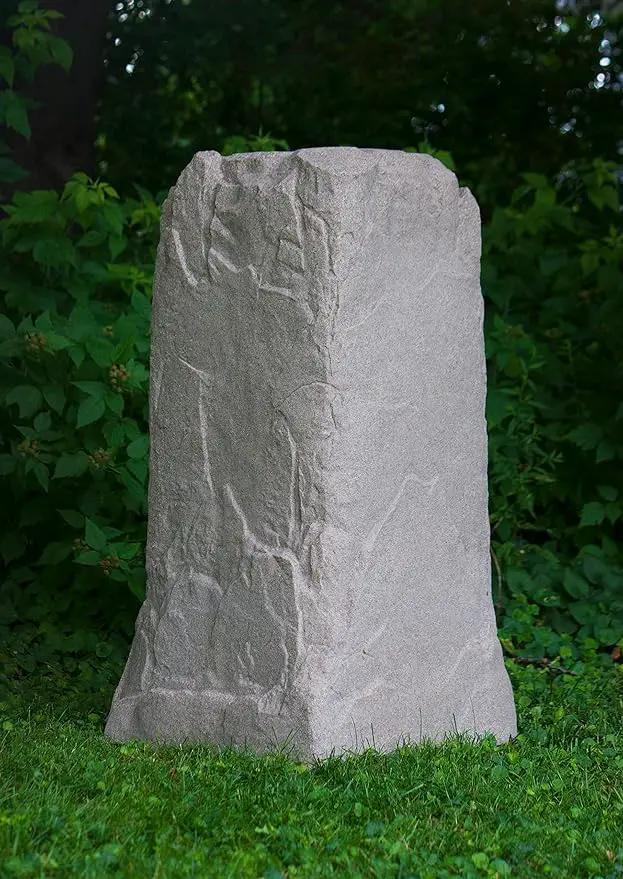 Emsco Group 2235 Natural Sandstone Appearance Utility Cover – Lightweight – Easy to Install Tall Monolith Landscape Rock by GreenHaven Gardens