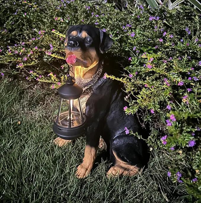 NASKY The Resin Handicraft Solar - Powered Hanging Lamp in The Shape of A Simulated Puppy of The Courtyard is Suitable for Places Such As Courtyards, Gardens and Balconies (Ronaway Dog) by GreenHaven Gardens