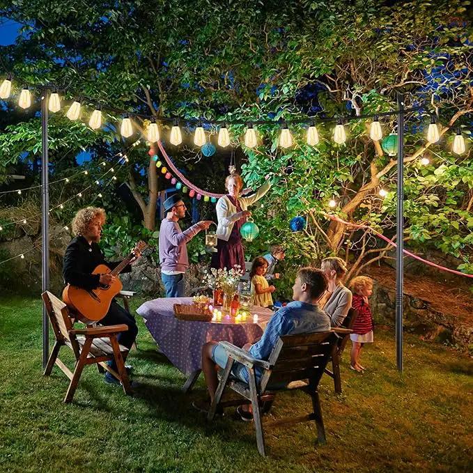 Lightdot Outdoor String Light Poles, 9FT Metal Patio Light Poles Post for Outside with Fork for Outside Hanging Backyard Garden, Deck Lighting Stand for Parties, Wedding, Halloween Decor -6Pack by GreenHaven Gardens