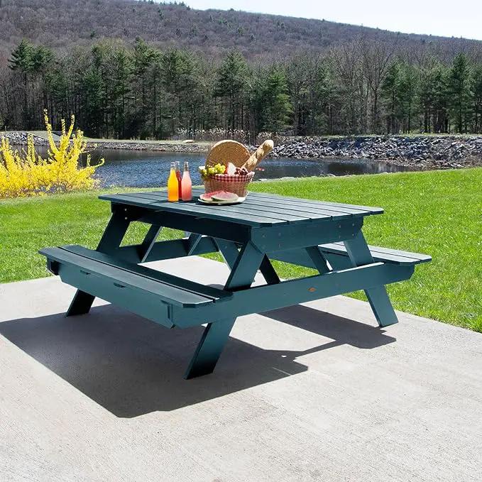 highwood Hometown Picnic Table, 6 Foot, Nanatucket Blue by GreenHaven Gardens
