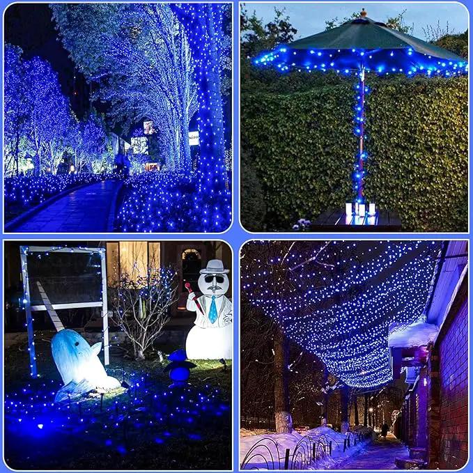 2 Pack Solar String Lights for Outside, Each 79Ft 240LED Solar Lights Outdoor, 8 Modes Waterproof Solar Powered Fairy Twinkle Lights for Backyard Patio Tree Party Garden Decoration, Blue by GreenHaven Gardens