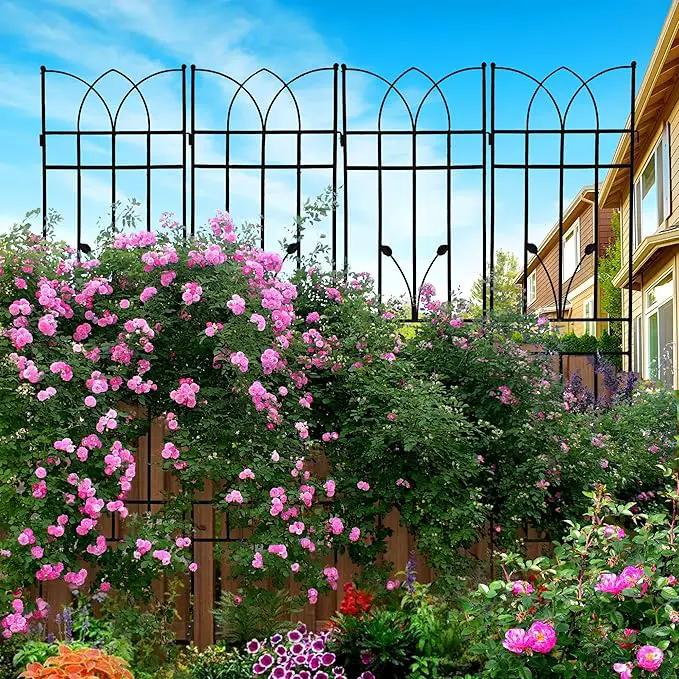 2 Pack Metal Garden Trellis 71" Black Fence Rustproof Garden Trellis for Climbing Plants Support Roses Flower Outdoor Lawn, Black by GreenHaven Gardens