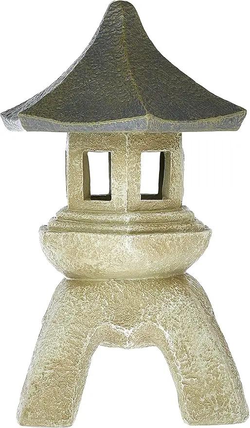 Design Toscano NG29869 Asian Decor Pagoda Lantern Statue, Medium, Two-tone stone by GreenHaven Gardens