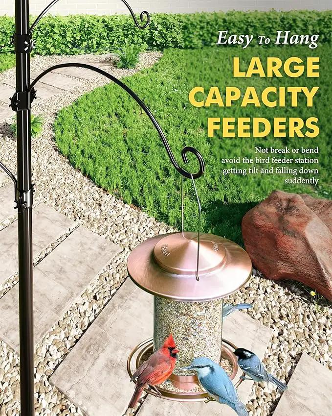 iBorn Bird Feeders Hangers for 1” Pole Stand Station Outdoor Hanging Hooks for Humming Bird Feeders for Outside Plant Hanger Hook Bracket Kit 12.2 Inch Long Metal Hooks for 1 Inch Pole, Pack of 4 by GreenHaven Gardens