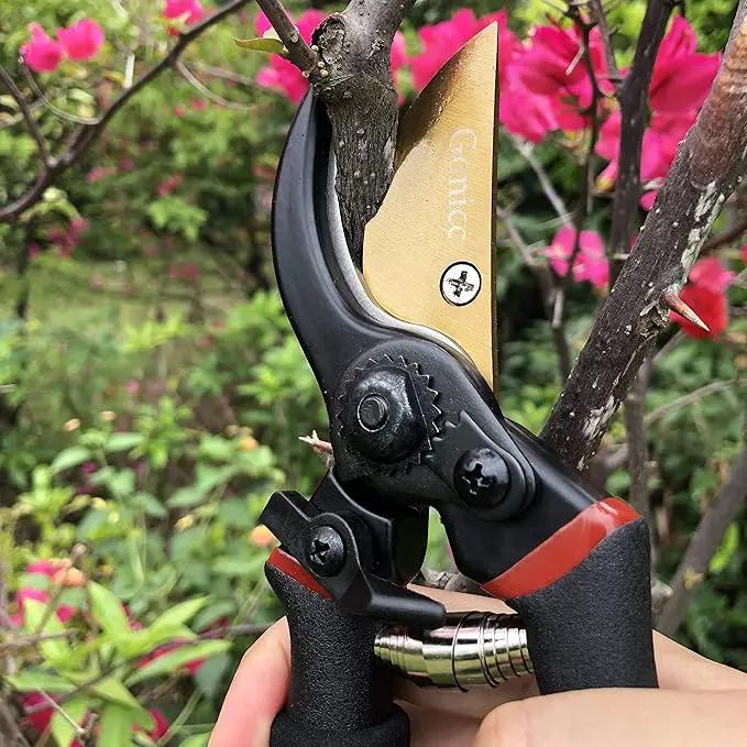 gonicc 8" Professional Premium Titanium Bypass Pruning Shears (GPPS-1003), Hand Pruners, Garden Clippers. by GreenHaven Gardens