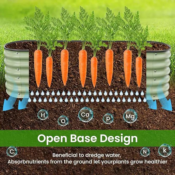 8 X 2 X 1.4 Ft Galvanized Raised Garden Bed,Sturdy and Easy to Assemble Oval Raised Planter Beds Outdoor for Vegetables, Gardening, Flowers, Fruits（Light Green） by GreenHaven Gardens