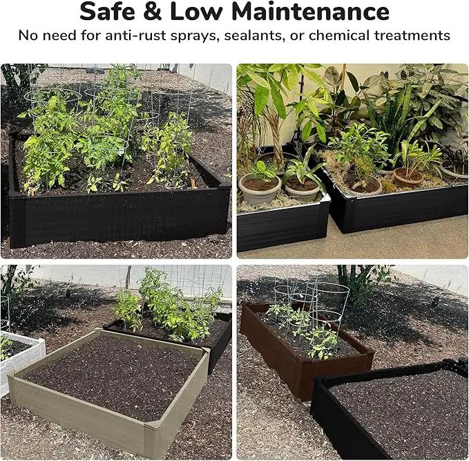 Raised Garden Bed - 4x4 ft Planter Box - Black HDPE - No Tools Needed - DIY Kit for Urban Gardening, Flowers, Herbs & Vegetables - Made in The USA by GreenHaven Gardens