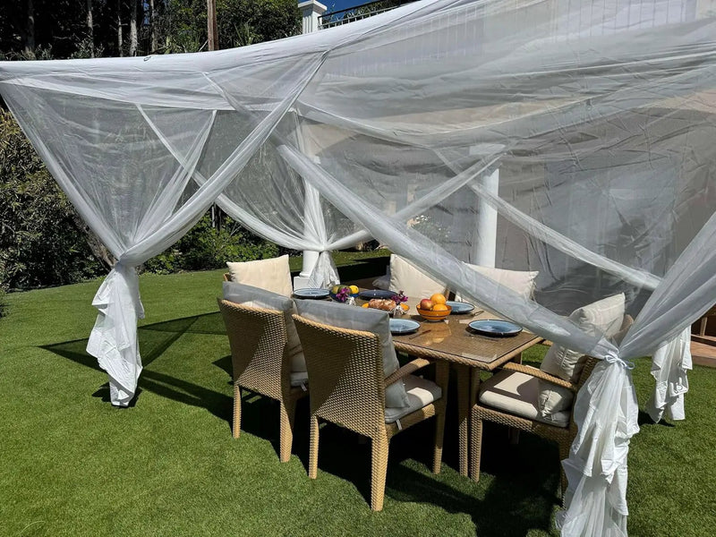 Mosquito Net for Patio 14.75 x 8.2 FT | Very Large Sizes & Fabric Designed for Outdoors | Insect House Screen Netting for Gazebo, Porch & Garden Terrace | White Outside Canopy Bug Protection by GreenHaven Gardens