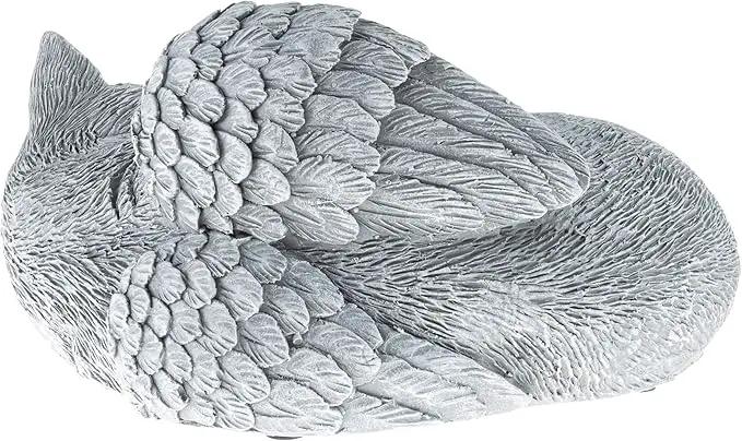 Pure Garden Cat Memorial Stone - Peaceful Sleeping Kitten Angel Statue for Garden, Remembrance, Grave Marker, and Loss - Pet Sympathy Gift (Gray) by GreenHaven Gardens