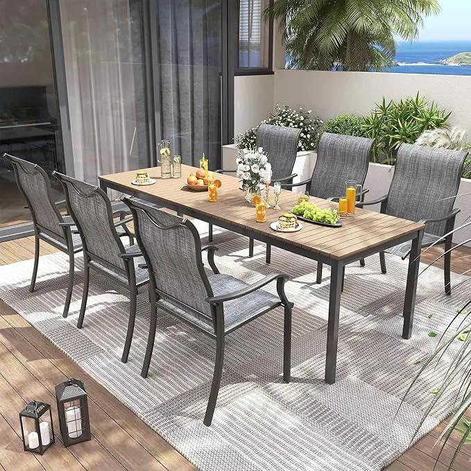 UDPATIO Patio Dining Chairs Set of 6, High Back Wide Seat Outdoor Furniture Chairs with All Weather Breathable Textilene, for Lawn Garden Backyard, Dark Grey by GreenHaven Gardens