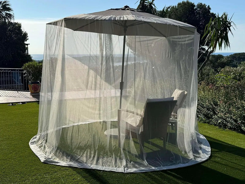 Mosquito Net for Umbrella 7.5 FT | Large Sizes & Fabric Designed for Outdoors | Insect House Screen Netting for Patio, Porch & Garden Terrace | Outside Canopy Bug & Fly Protection Enclosure by GreenHaven Gardens