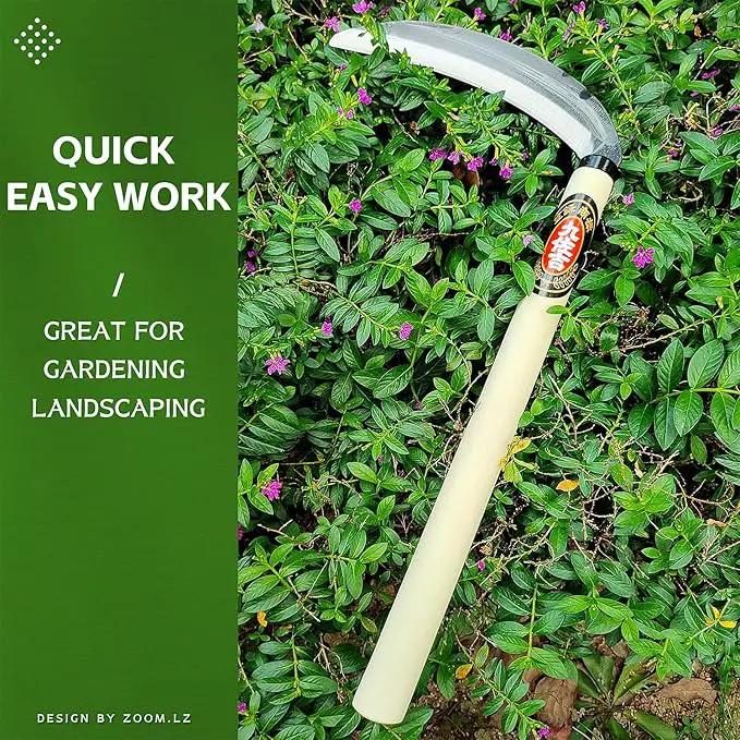 Japanese Weeding Sickle Garden Tool,Manual Hand Weeder Sickle Tool for Garden and Farm,Weeding Tool for Gardening,Grass Sickle Blade Cutter Gardening Quick Work by GreenHaven Gardens