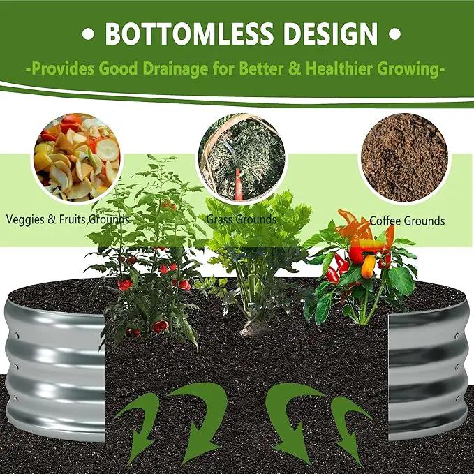 6x3x1ft(2 Pack) Oval Galvanized Raised Garden Bed,Outdoor Planter Box Metal Patio Kit Planting Bed for Vegetables Flowers and Succulents by GreenHaven Gardens