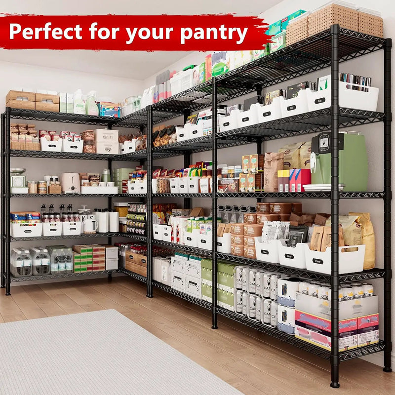 REIBII 70"W Storage Shelves Load 1600LBS, Metal Shelving 5-tier Wire Shelving Unit Metal Shelves for Storage Adjustable Garage Shelving for Pantry Kitchen Garage Commercial school 70"W*15.8"D*72.4"H by GreenHaven Gardens