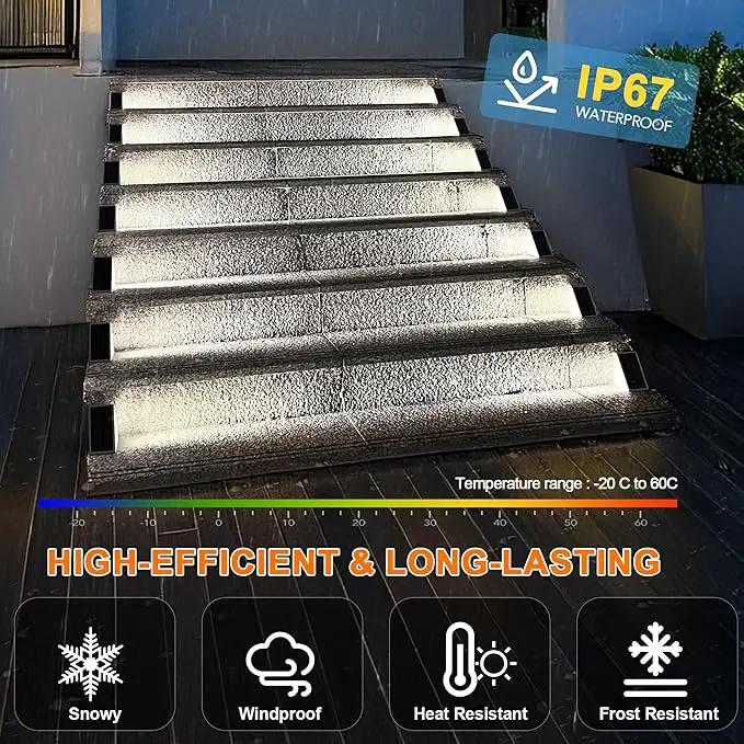 LED Solar Step Lights Waterproof Outdoor Stair Lights, Solar Deck Lights Outdoor Decor IP67 Solar Lights for Yard, Patio, Garden, Walkways, Front Door, Pathway, Driveway (8) by GreenHaven Gardens