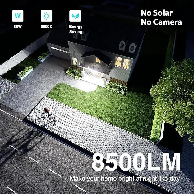 85W LED Security Lights Motion Sensor Light Outdoor, 8500LM Dusk to Dawn, IP65 Waterproof, 6500K, 3 Head Motion Detected Flood Light, Floodlight for Outside, Garage, Yard, Porch (Brown) by GreenHaven Gardens