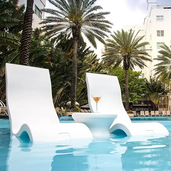Ledge Lounger - Signature Chair - Inside Pool & Sun Shelf Lounge Chair - Designed for Shallow Shelves Up to 9” - Compatible with All Pool Types - Poolside & Sun Deck Tanning - Set of 2 - Sandstone by GreenHaven Gardens
