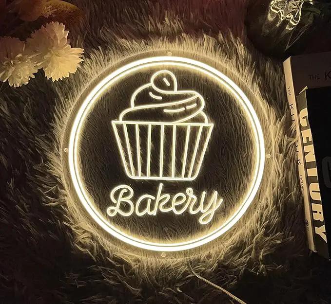 Bakery Neon Sign for Wall Decor Dimmable LED Neon Light Cake Bread Light Up Signs for Business Dessert Food Shop Restaurant Coffee Bar Birthday Party Decoration by GreenHaven Gardens