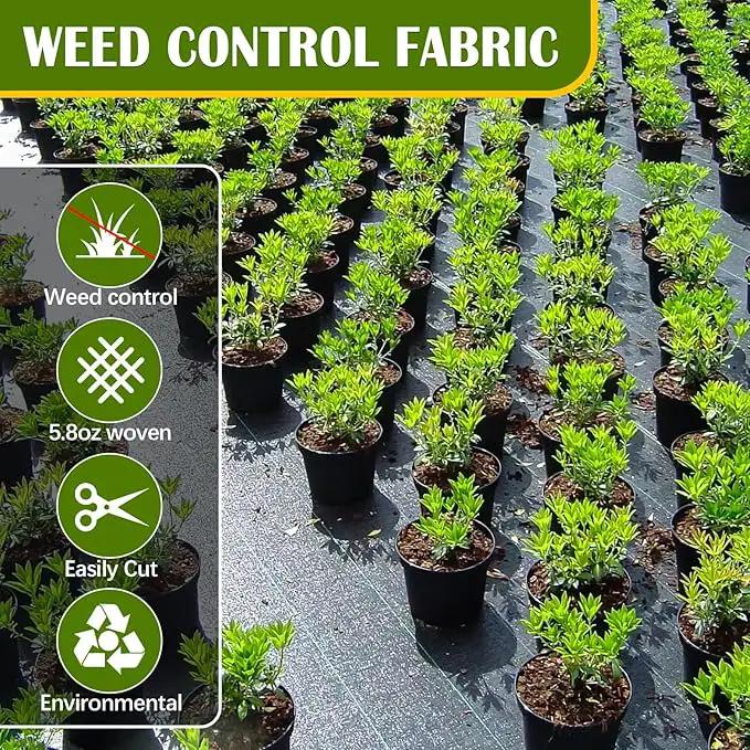 KAKO 4 x 300Ft Weed Barrier Fabric Heavy Duty, Weed Barrier Landscape Fabric, Garden Fabric Weed Barrier, Garden Weed Barrier Fabric Weed Cloth for Garden Fabric, Landscaping Fabric, Driveway Fabric by GreenHaven Gardens