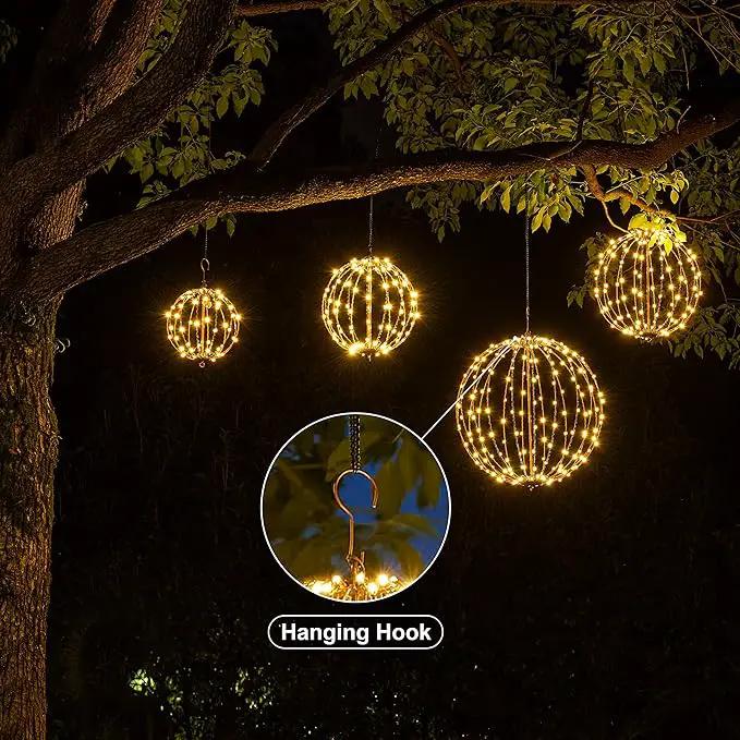 LIGHTSHARE 12IN 96LED Light Ball Light Garden Yard Decoration Pathway Lights Sphere Light with Fold Flat Metal Frame Indoor Outdoor Waterproof, Plug in by GreenHaven Gardens