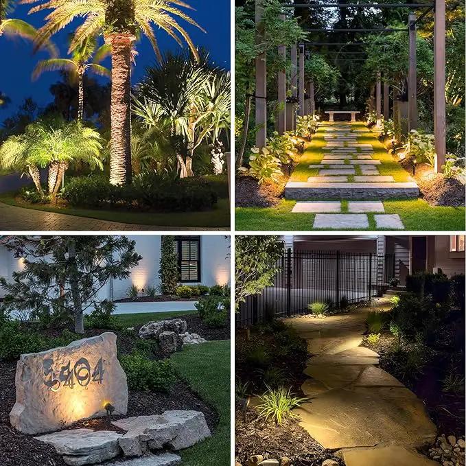 APONUO Solar Spot Lights Outdoor 4-in-1 Solar Landscape Lights Dusk to Dawn Solar Uplights IP65 Waterproof 9.8ft Cable Outdoor Spot Lights for Yard Pathway Garden Tree Decoration (Warm White) by GreenHaven Gardens