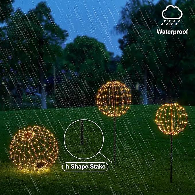 LIGHTSHARE 12IN 96LED Light Ball Light Garden Yard Decoration Pathway Lights Sphere Light with Fold Flat Metal Frame Indoor Outdoor Waterproof, Plug in by GreenHaven Gardens