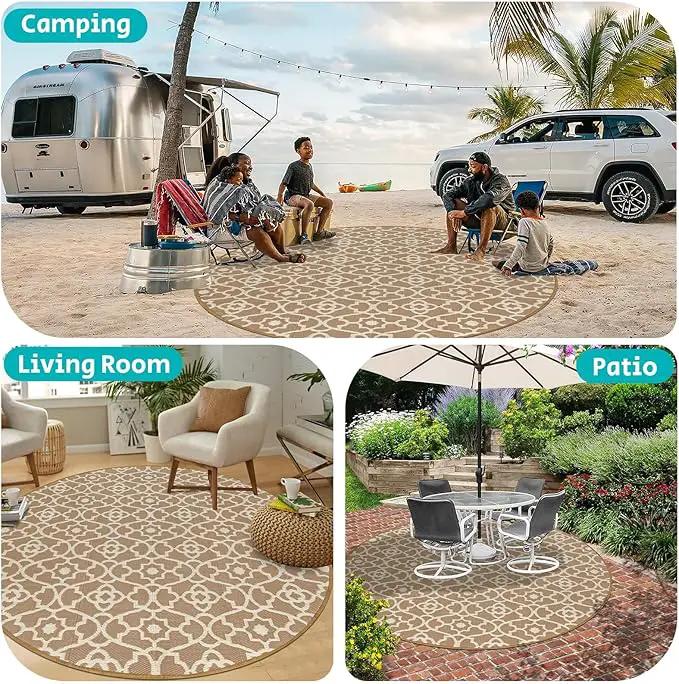 HEBE Outdoor Rug Waterproof 8ft, Plastic Straw Rug Camping Rug, Reversible Outdoor Patio Rugs RV Mat Clearance, Indoor Outside Floor Carpet for Porch,Deck,Camper,Balcony,Backyard by GreenHaven Gardens