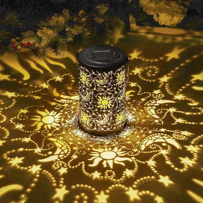 Solar Lanterns Outdoor Hanging Waterproof Metal Sun Moon Star Pattern Lanterns for Garden Patio Yard Lawn Front Porch Decor as Birthday Gifts for Mom Grandma Women by GreenHaven Gardens