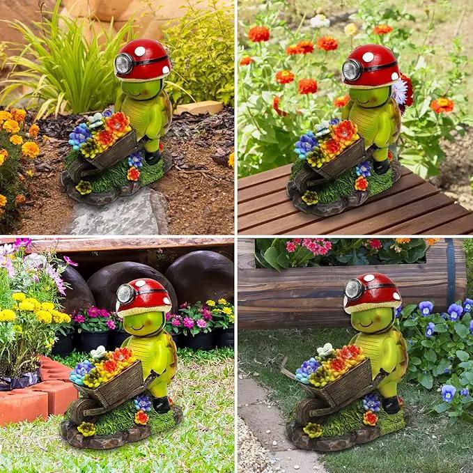 Solar Light Turtle Outdoor Garden, Turtle Solar Light for Yard Patio Decor 4 LED Solar Powered Lighting Outside Light Up Turtle Garden Statue Gardening Gift for Women Cute Decor by GreenHaven Gardens