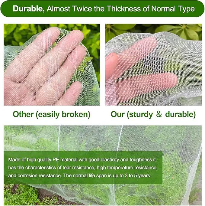 Garden Netting, Jevrench Durable Ultra Fine Garden Netting, Garden Plant Cover Row Cover Makes Plants, Vegetables, Fruits, and Flowers Grow Better (4ft x 25ft) by GreenHaven Gardens