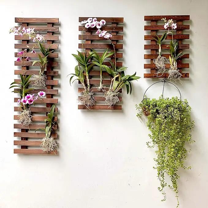 ShopLaLa Wall Planter – 3 Pack Wooden Hanging Planter for Indoor Plants, Air Plant Succulent Holder, Live Vertical Garden Large Wall Mounted Plant Stand Decor for Christma 15.7 + 23.6 + 35.4 Inch by GreenHaven Gardens
