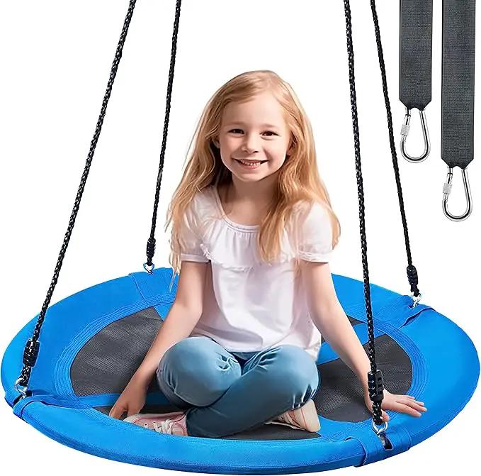 TURFEE 40" Saucer Tree Swing Set - 900Lb Weight Capacity, 900D Oxford Waterproof, with Hanging Straps Swings for Kids Playground Outdoor Activity Backyard Daily Exercise Fun(Blue) by GreenHaven Gardens