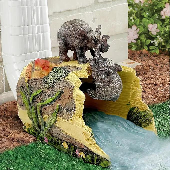 Elephant Sculpture 3"x4" Gutter Downspout Extension, Outdoor Decor Sculpture, Garden Animal Statue, Gutter Diverter Rain, Decorative Gutter Extension Downspout, Eco-Friendly and Durable by GreenHaven Gardens