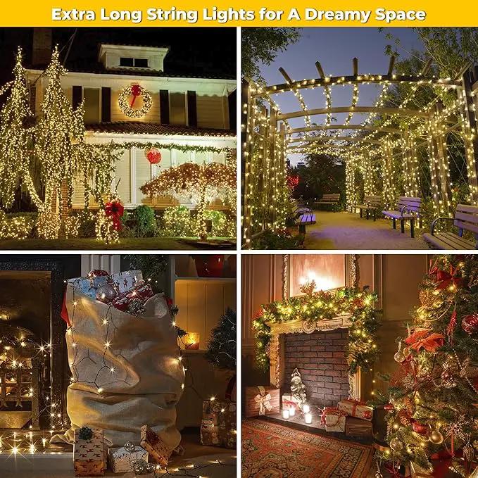 weillsnow 164Ft 500 LED Christmas Lights, Waterproof 8 Twinkle with Memory Functions Christmas Tree Lights for Indoor Outdoor Christmas Tree Garden Decoration (Warm White) by GreenHaven Gardens