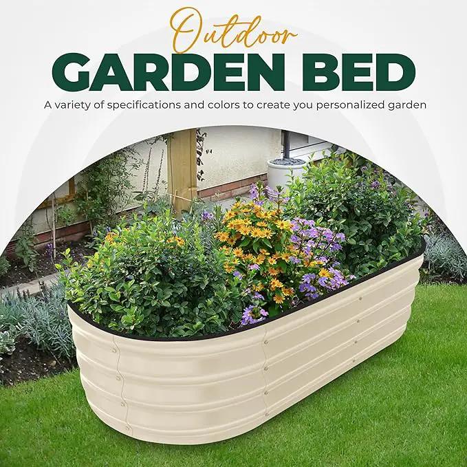 Utopia Home Galvanized Raised Garden Bed, 4 by 2 feet Lightweight Planter Boxes Outdoor with Easy Assembly, Large Garden Bed for Vegetables, Fruits, Flowers, Beige by GreenHaven Gardens