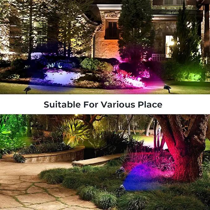 S SMIFUL Halloween Spot Lights Outdoor, RGB 5W 120V Waterproof Outdoor Spot Lights Remote Control Landscape Lighting Yard Uplights for Lawn, Yard, Trees, Garden, 6 FT Cord, US Plug, 2 Packs by GreenHaven Gardens