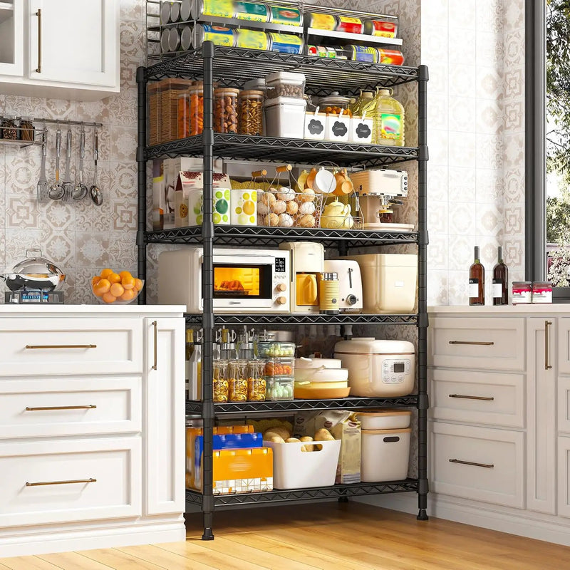 REIBII 6 Tier Shelf Metal Shelving 70"H Storage Shelves Sturdy Wire Rack Shelf Units Adjustable Detachable Storage Shelving Unit for Kitchen Laundry Pantry Garage Commercial 71"H x 21.65"W x 11.8"D by GreenHaven Gardens
