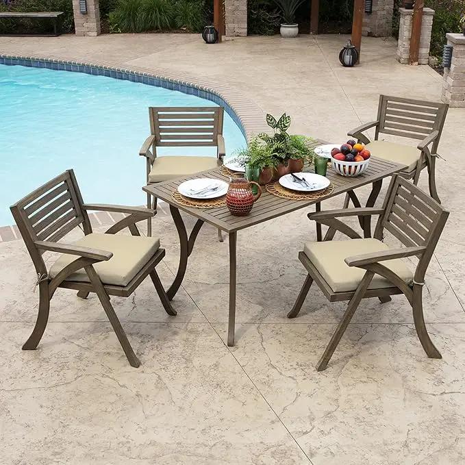 Arden Indoor/Outdoor Seat or Rocking Chair Cushion, 19 x 18, Water Repellent, Rain Proof, Fade Resistant Cushion for Rocking or Dining Chairs Tan Leala by GreenHaven Gardens