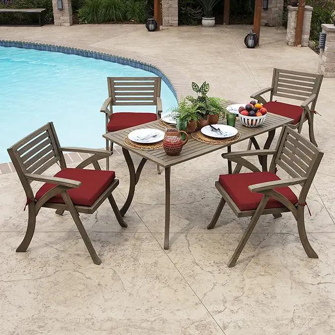 Arden Indoor/Outdoor Seat or Rocking Chair Cushion, 19 x 18, Water Repellent, Rain Proof, Fade Resistant Cushion for Rocking or Dining Chairs Ruby Red Leala by GreenHaven Gardens