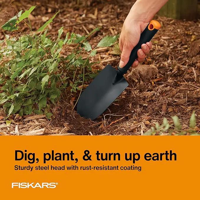 Fiskars Vegetable Garden Tool Set with Vegetable Shears, Seed Sower, Trowel, Cultivator, Weeder, and L/XL Garden Gloves for Indoor or Outdoor Gardening (6 Piece Kit) by GreenHaven Gardens
