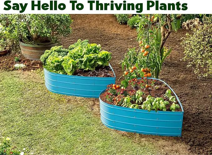 Galvanized Raised Garden Beds Outdoor // Planter Raised Beds for Gardening, Vegetables, Flowers // Large Metal Garden Box (Teal) // Tool-Free Assembly by GreenHaven Gardens