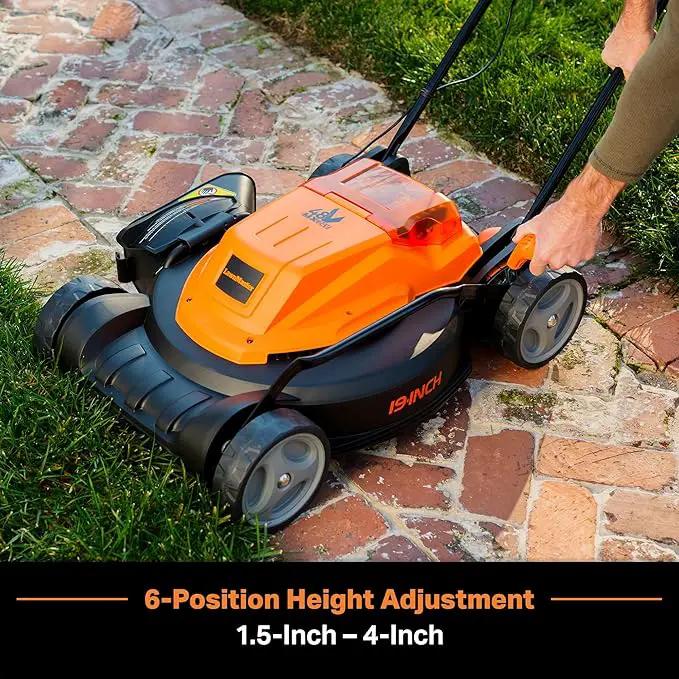 LawnMaster CLMF4819X 19-inch Brushless Cordless Mower with 2X24V MAX* 4.0Ah Battery and a Dual Charger 6 Cutting Position by GreenHaven Gardens