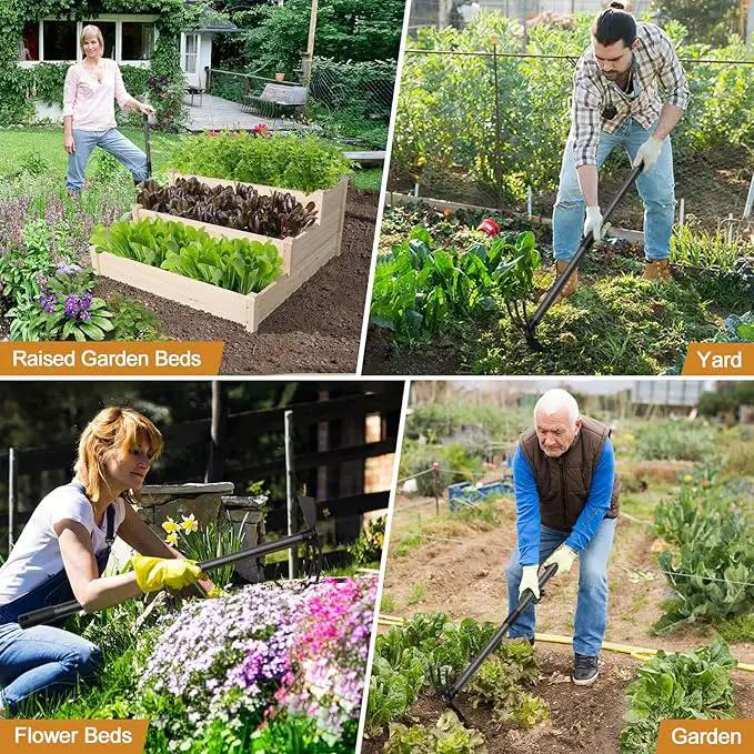 Weeding Tool, Hoe Cultivator 2 in 1 Garden Tools - 31" Heavy Duty Weeder Hand Tiller Weeding Rake for Flower Beds Yard Lawn Gardening Digging Planting by GreenHaven Gardens