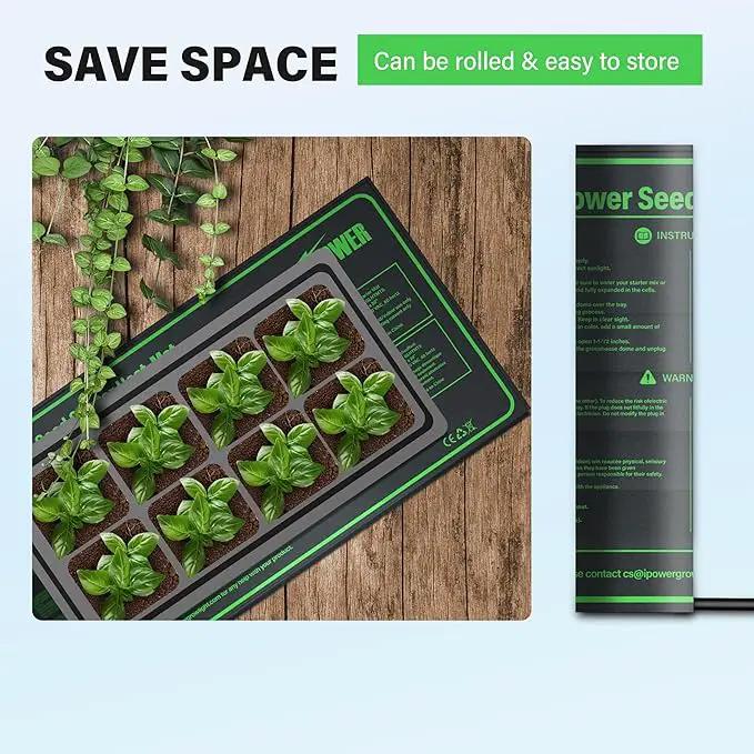 iPower 10" x 20" Durable Waterproof Seeding Heat Mat with Digital Thermometer for Providing Reliable Warmth for Indoor hydroponic Plant Germination by GreenHaven Gardens