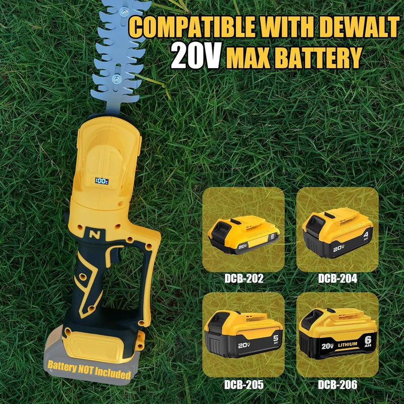 Cordless Hedge Trimmer, Grass Trimmer, 2 in 1 Handheld Electric Bush Trimmer Compatible with Dewalt 20v Battery (No Battery), Grass Trimmer, Bush Trimmer & Grass Shears by GreenHaven Gardens