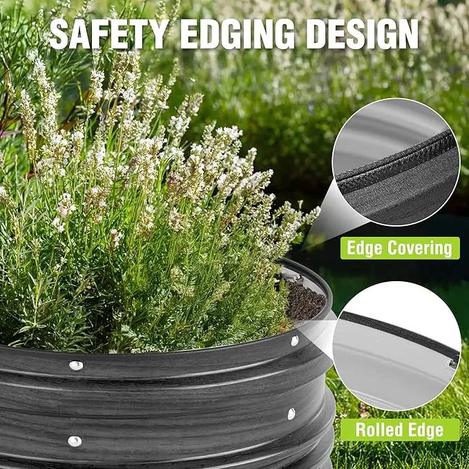 WORKPRO 3Pcs 2x2x1ft Galvanized Raised Garden Bed Set, Rust & Corrosion Protection, Easy Assembly, Safe Edge, Ideal for Vegetables & Flowers, Black by GreenHaven Gardens