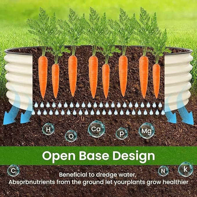 Raised Garden Bed 5x2x1.4 Ft Planter Box Outdoor with Rubber Edge Zinc-Aluminum-Magnesium Stainless Steel Durable Metal Garden Beds Kit for Vegetables, Flowers, Herbs and Succulents（Ivory） by GreenHaven Gardens